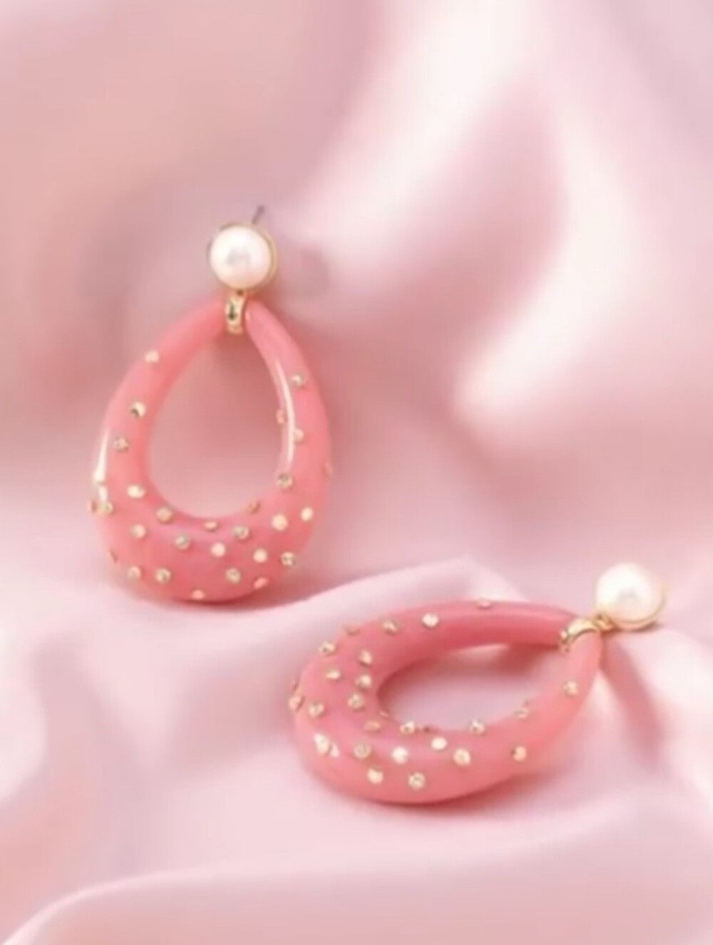 Stella & Dot Bisou Teardrop 2-in-1 Pearl-Top Pink Earrings
